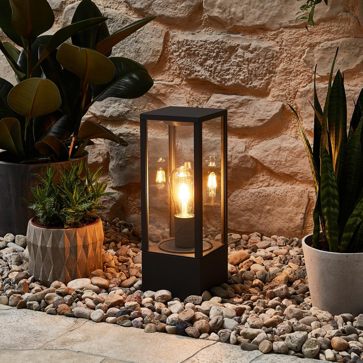 Wegeleuchte 501860142 Garonne - Anthrazit, Trend, Glas/Metall (14/14/40cm) - Trio Leuchten