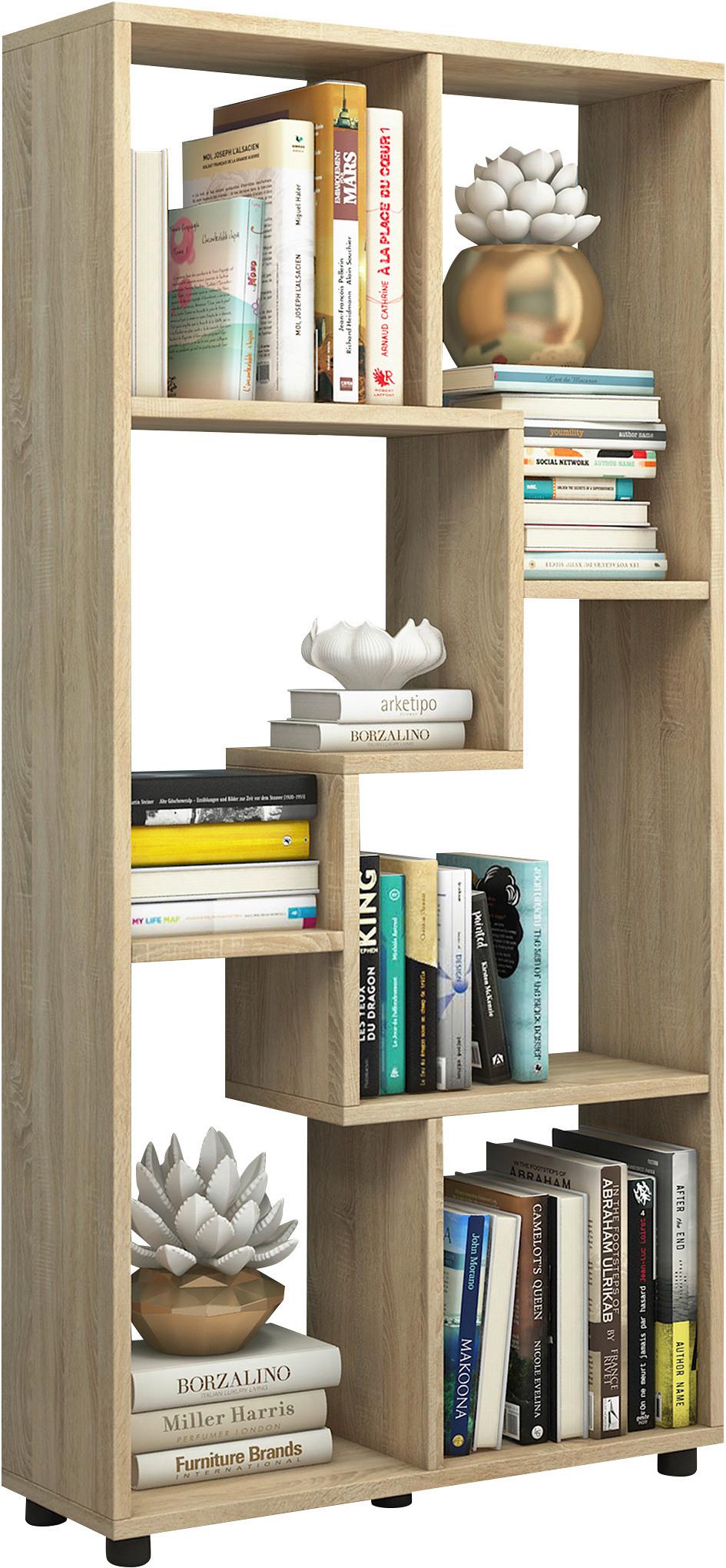 Regal Blina 60cm Sonoma Eiche - Schwarz/Sonoma Eiche, Basics, Holzwerkstoff (60/119/20cm) - MID.YOU
