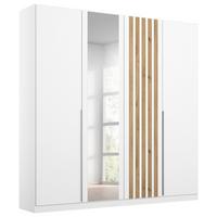 Drehtürenschrank B: 181 cm Lamella Weiß/Eiche Dekor - Weiß/Eiche Artisan, MODERN, Holzwerkstoff (181/210/54cm) - Rauch Möbel