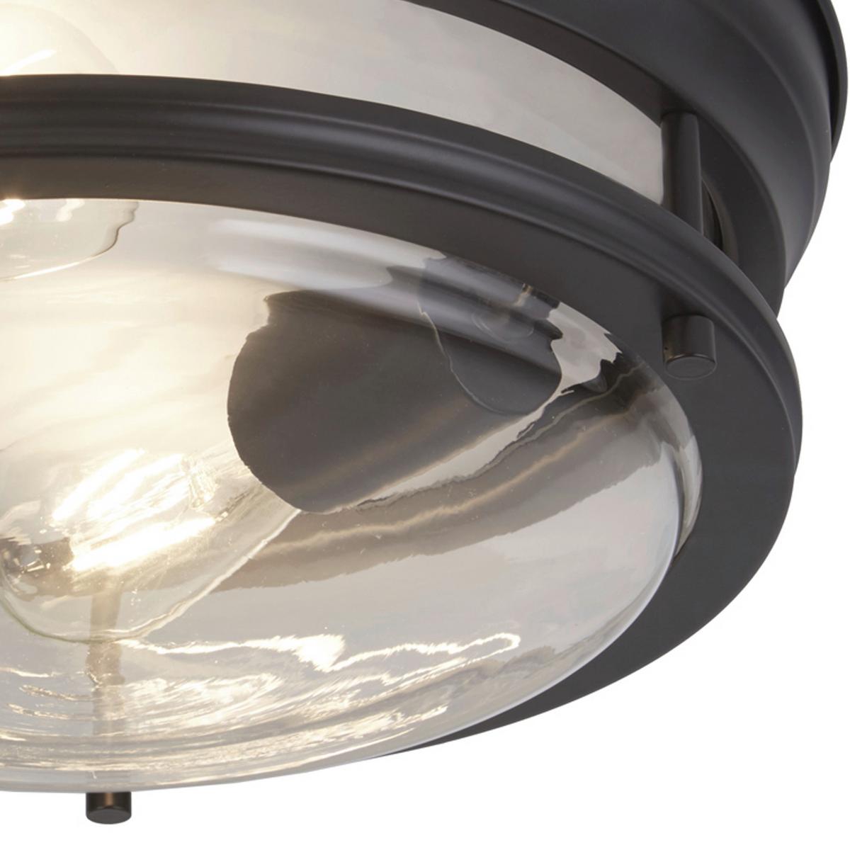 Bad-deckenleuchte Ip44 Klar/schwarz Ø 35 Cm 2-Flammig - Klar/Schwarz, Basics, Glas/Metall (35/14.5cm)