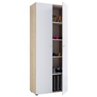 Schuhschrank Vandol Weiß, Eichefarben Dekor B:71cm - Eichefarben/Schwarz, Design, Holzwerkstoff (71/180/39cm) - MID.YOU