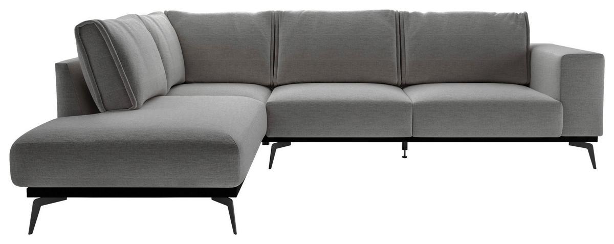 Ecksofa Isolde - Dunkelgrau/Schwarz, Design, Holz/Textil (200/293cm) - MID.YOU