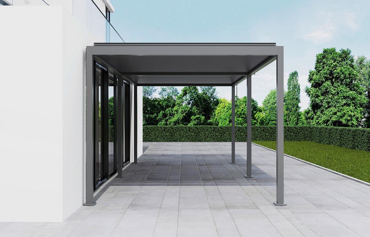 Pergola Origin +90 Ca. 3x6m Aluminium,lamellen Verstellbar - Anthrazit, Basics, Metall (583,4/296/238cm) - Gardenson