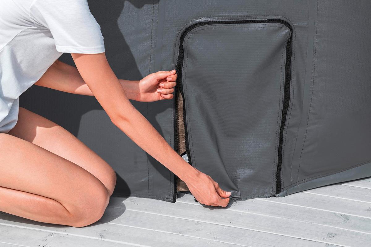 Whirlpoolabdeckung Lenora - Dunkelgrau, KONVENTIONELL, Kunststoff (196/71cm) - Bestway