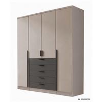 Kleiderschrank Arnis mit Schubladen B: 181cm - Kaschmir/Graphitfarben, Trend, Holzwerkstoff (181/210/52cm)