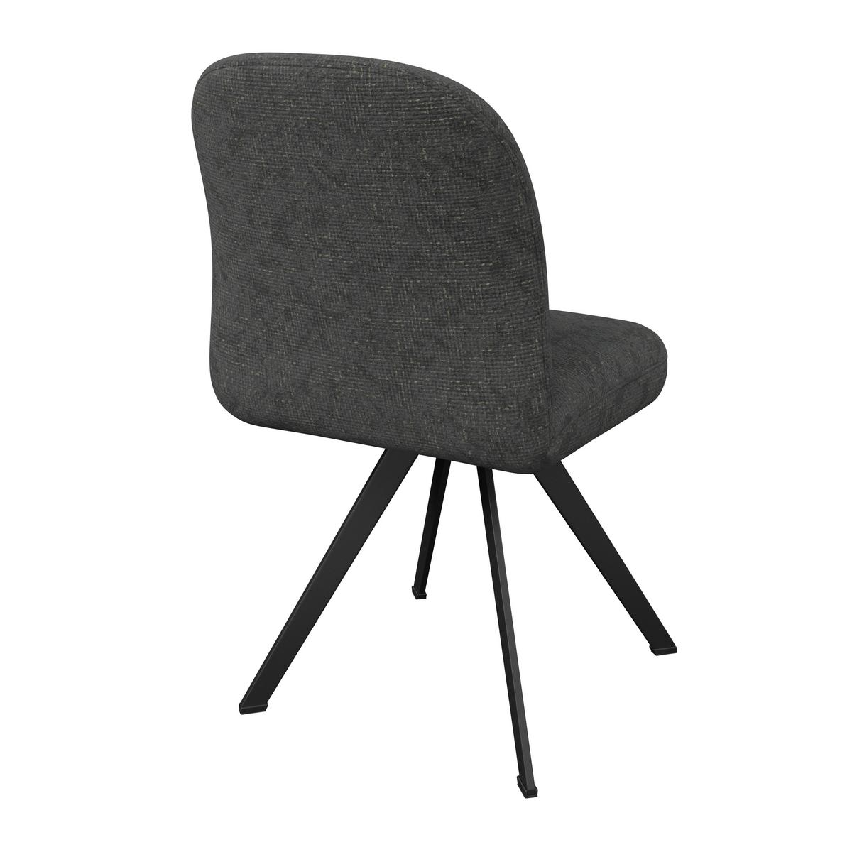 Stuhl schwarz/Metallbeine Ulmo 47/91/61 cm - Schwarz, MODERN, Textil/Metall (47/91/61cm)