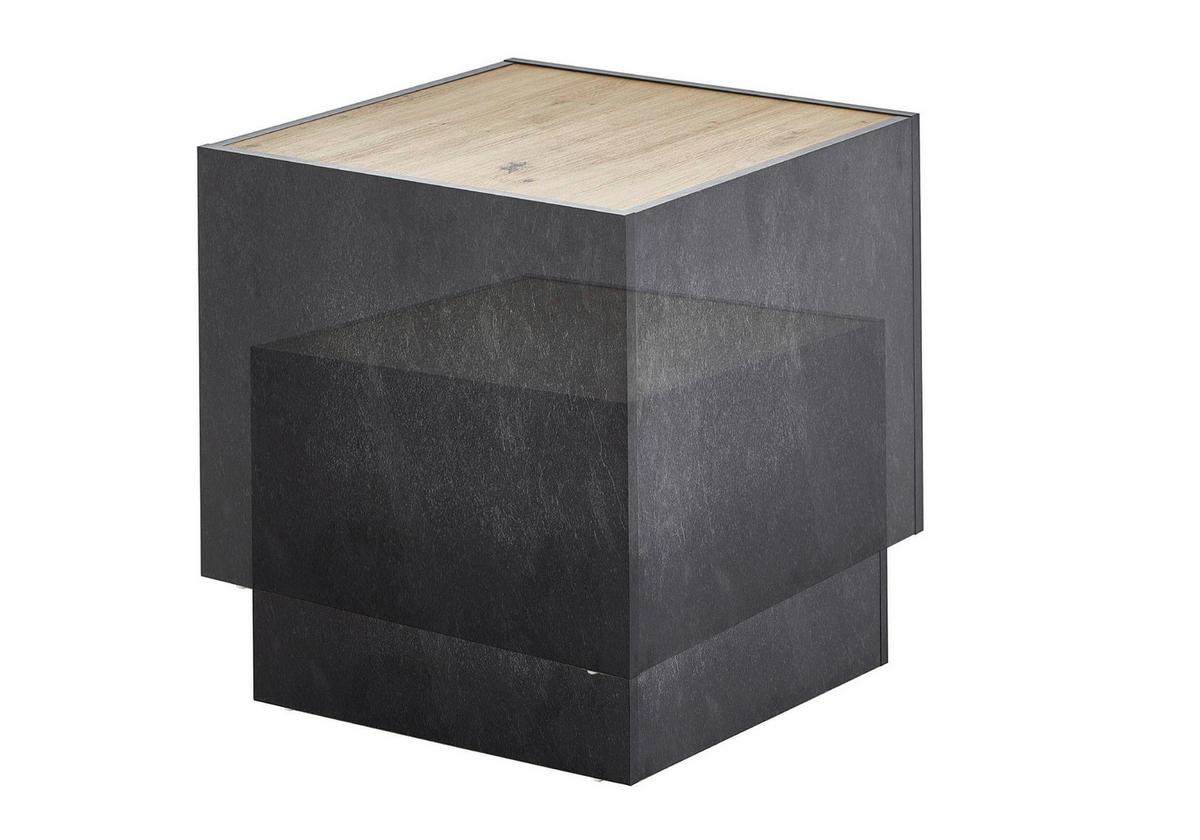 Couchtisch Cuba Schieferfarben/Weiß B: 50-43cm - Schieferfarben/Weiß, MODERN, Holzwerkstoff (50-43/40-35/50-43cm) - MID.YOU