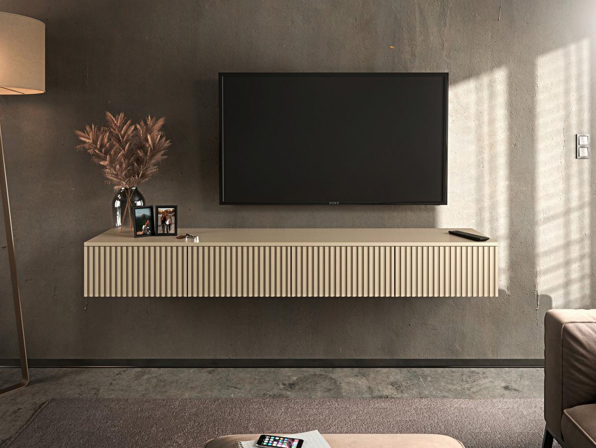 SKRINKA POD TV LANAI - kašmírová, Modern, kompozitné drevo (180/25/40cm)