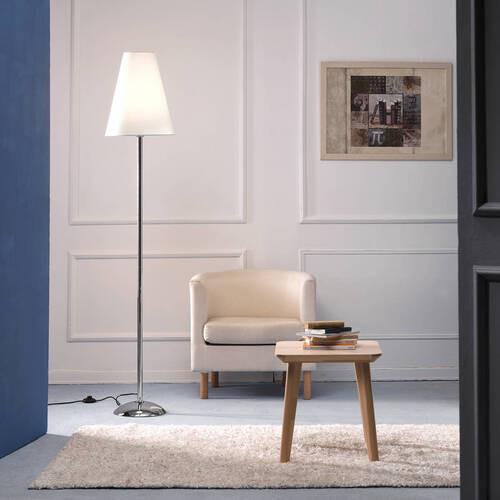 Stehleuchte 4917/ptb - Chromfarben/Weiß, KONVENTIONELL, Textil/Metall (35/180cm)