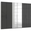Drehtürenschrank 300cm Level, Grau/weiß - Weiß/Grau, MODERN, Glas/Holzwerkstoff (300/236/58cm) - MID.YOU