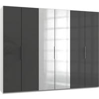 Drehtürenschrank 300cm Level, Grau/weiß - Weiß/Grau, MODERN, Glas/Holzwerkstoff (300/236/58cm) - MID.YOU