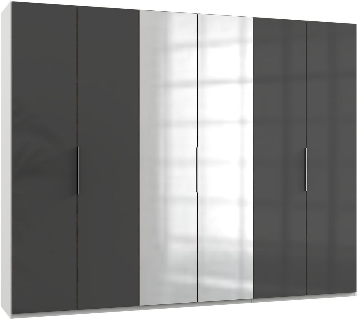 Drehtürenschrank 300cm Level, Grau/weiß - Weiß/Grau, MODERN, Glas/Holzwerkstoff (300/236/58cm) - MID.YOU