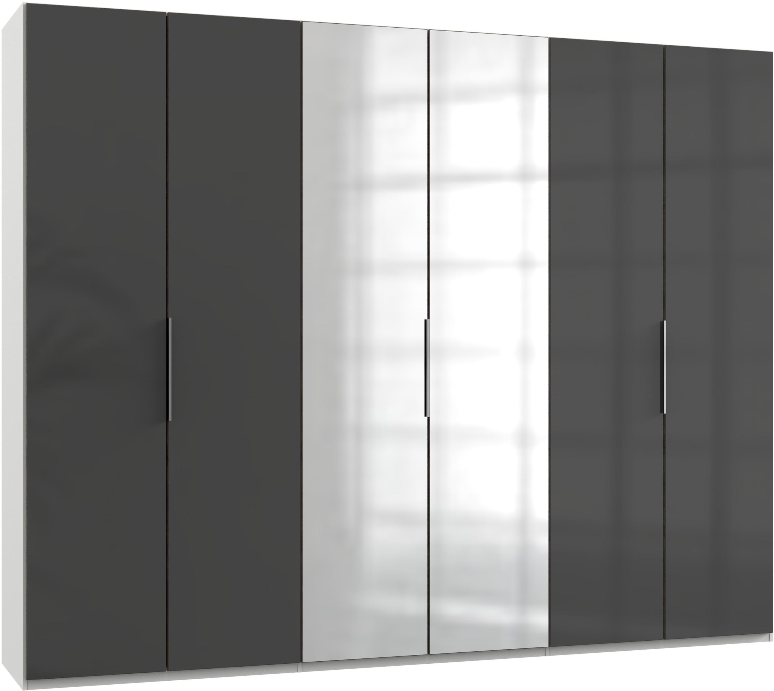 Drehtürenschrank 300cm Level, Grau/weiß