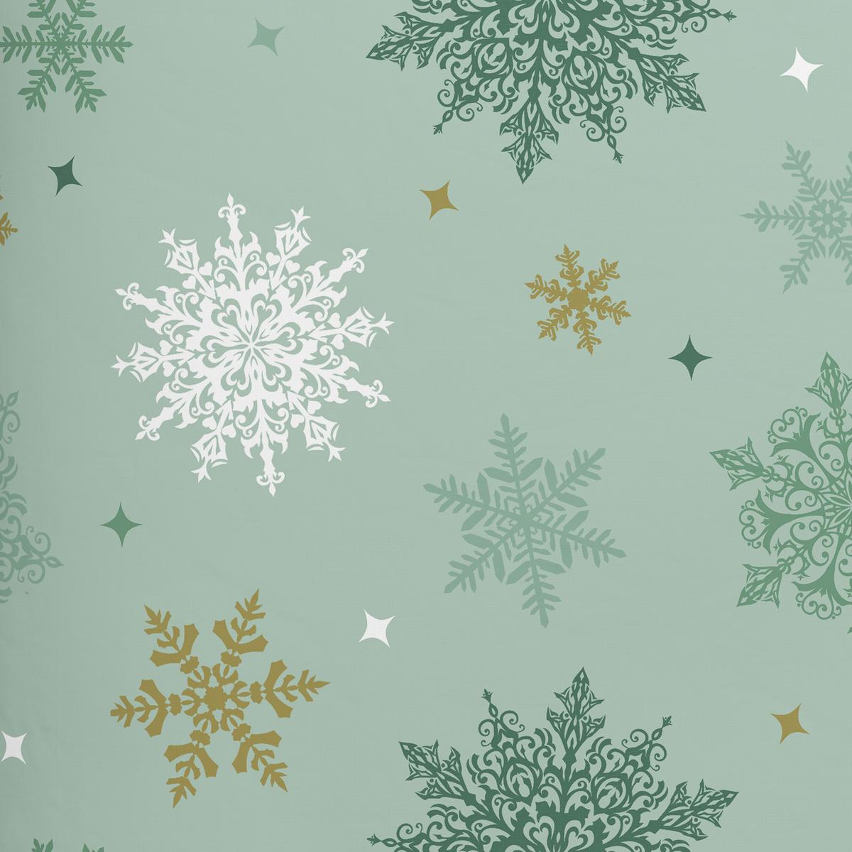 Ágyneműhuzat-garnitúra Snowflake - zöld, Modern, textil - Luca Bessoni