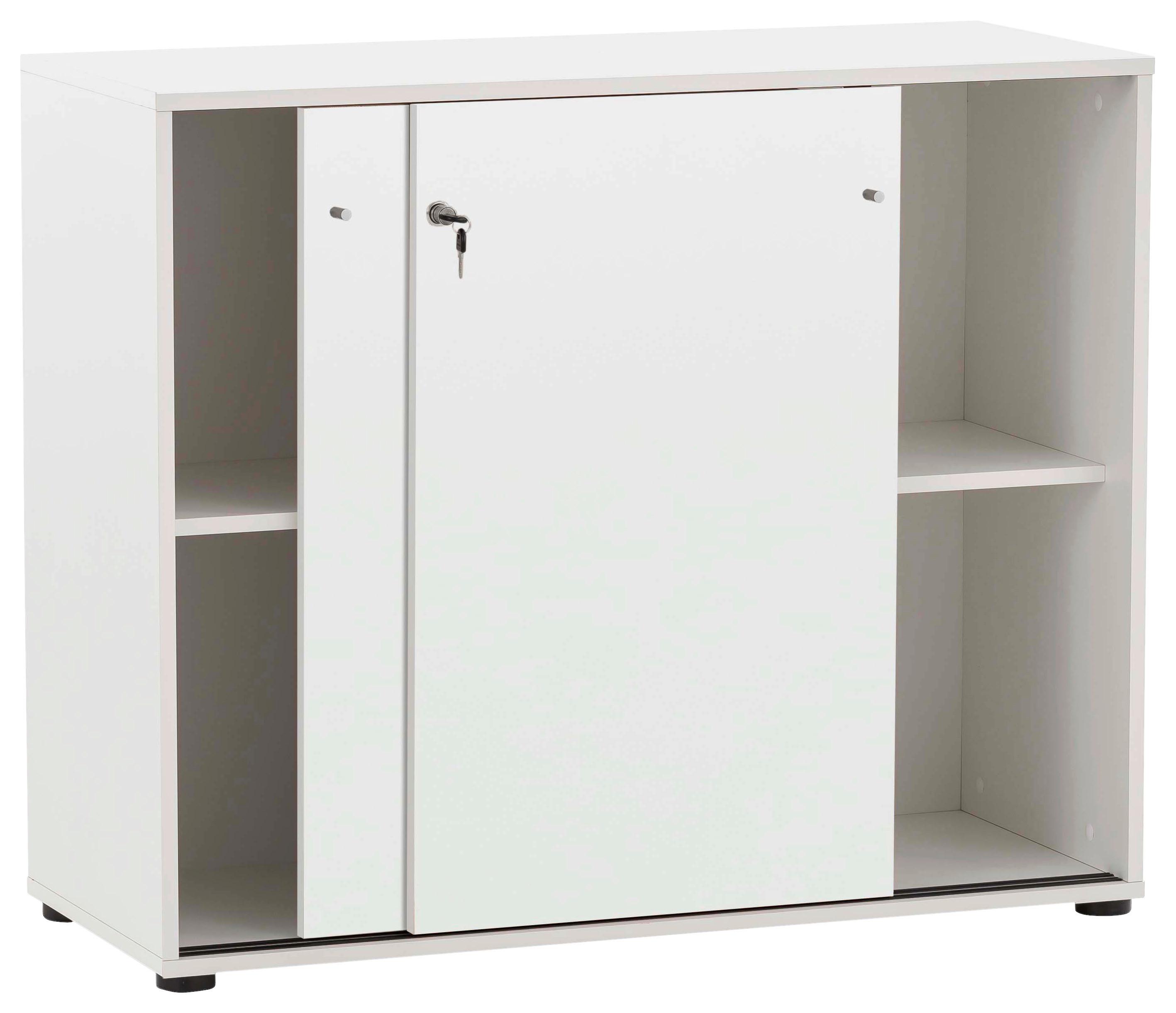 Aktenschrank Holzwerkstoff Weiß B: 100,1 cm - Weiß, MODERN, Holzwerkstoff (100,1/83,6/41cm) - MID.YOU