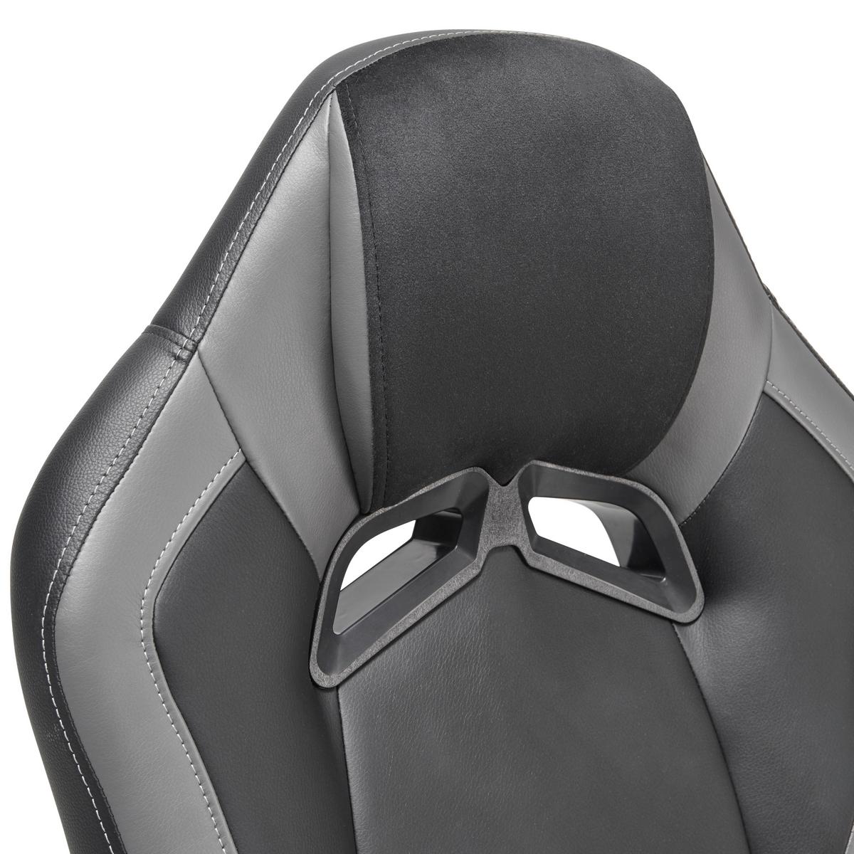 Gamingstuhl Francisco - Schwarz/Grau, LIFESTYLE, Kunststoff/Textil (60/107-117/69cm) - MID.YOU