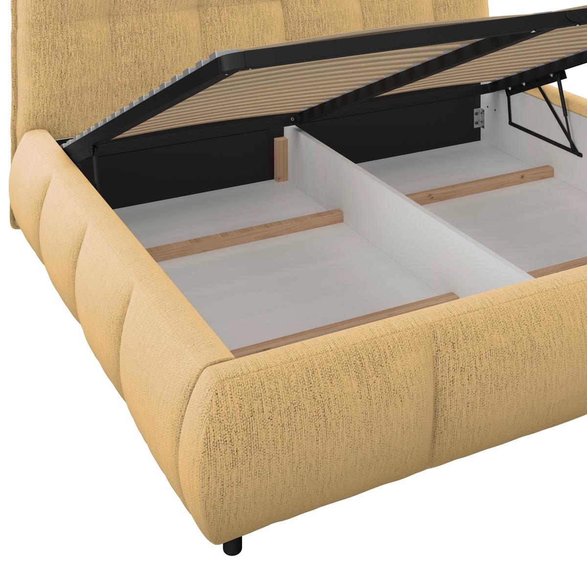 Polsterbett Limo Goldfarben 160x200 cm - Goldfarben/Schwarz, KONVENTIONELL, Holz/Holzwerkstoff (160/200cm) - James Wood