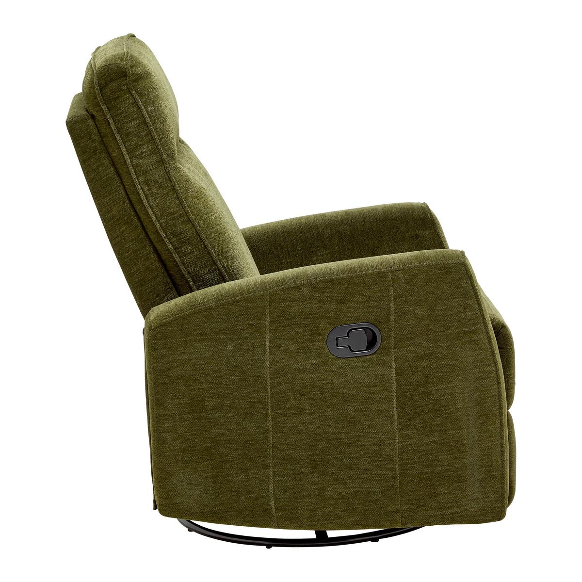 Relaxačné kreslo MELINDA, zelená tkanina, max. 140 kg - čierna/zelená, Konventionell, kov/drevo (76/103/96cm) - Mömax