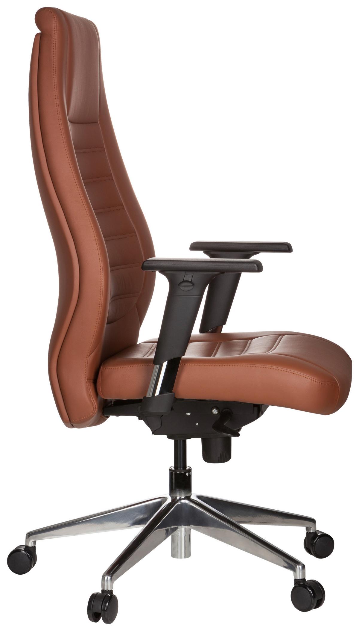 Chefsessel Vitoro Braun Bis 150 Kg - Silberfarben/Braun, Basics, Kunststoff/Textil (65/133/65cm) - MID.YOU