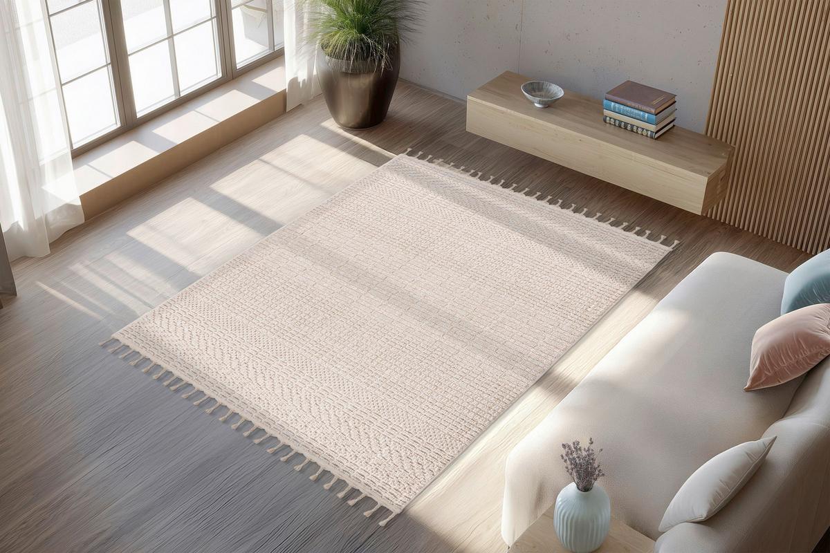 Flachwebteppich Beige, BxL: ca. 160x230 cm - Beige, Basics, Textil (160/230cm) - Kayoom