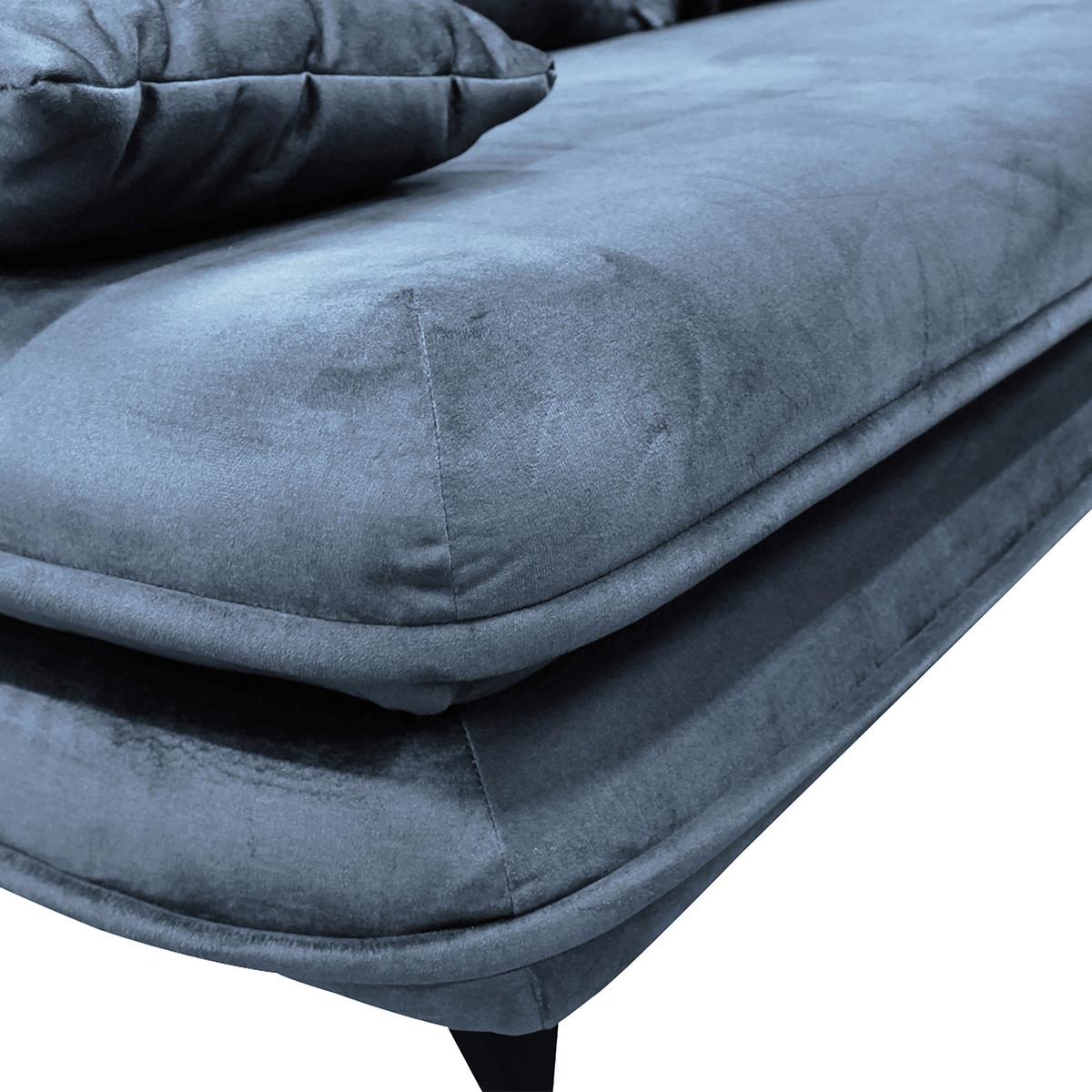 Schlafsofa Look Hellblau inkl.bettkasten+schlaffunktion - Schwarz/Hellblau, Design, Textil (217/73/86/106cm) - MID.YOU
