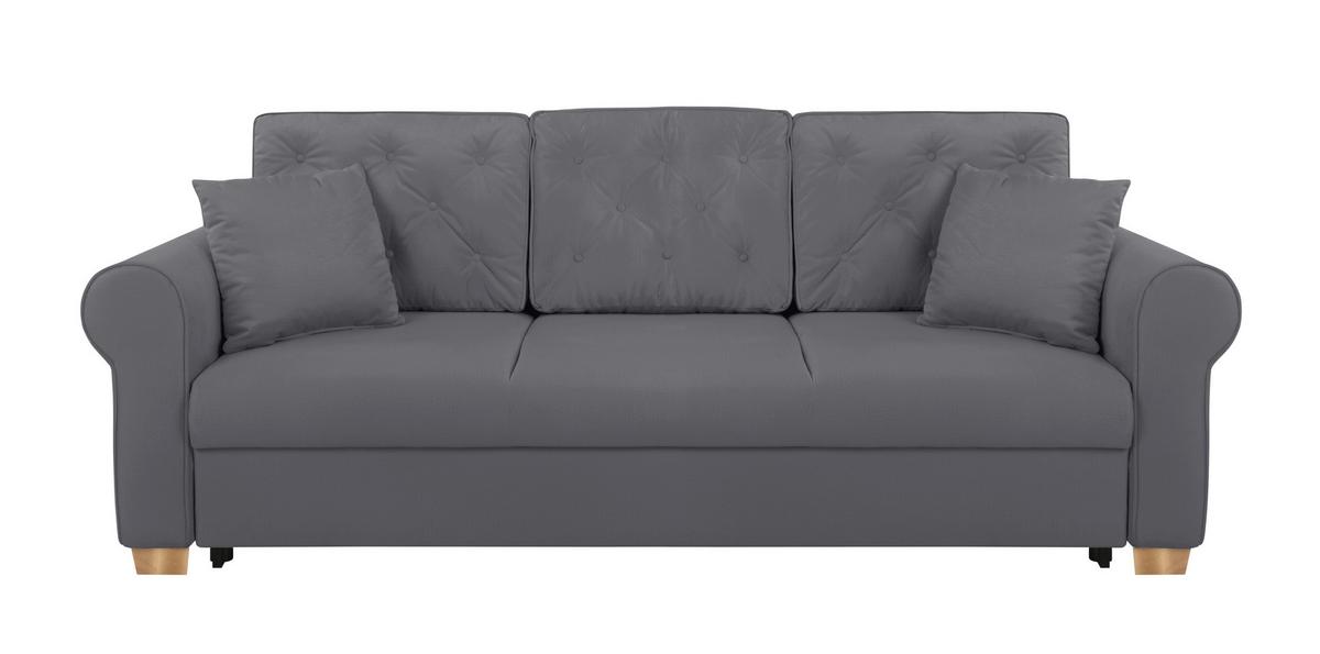 Schlafsofa Arles, Dunkelgrau 23 B: 240 Cm - Dunkelgrau/Buchefarben, Design, Textil (240/94/98cm) - MID.YOU