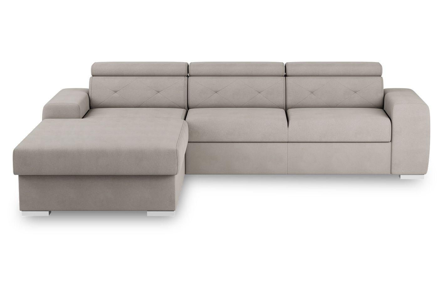 Eckschlafsofa Madison - Silberfarben/Creme, Design, Textil (195/296cm) - MID.YOU