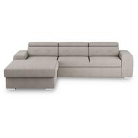 Eckschlafsofa Madison - Silberfarben/Creme, Design, Textil (195/296cm) - MID.YOU