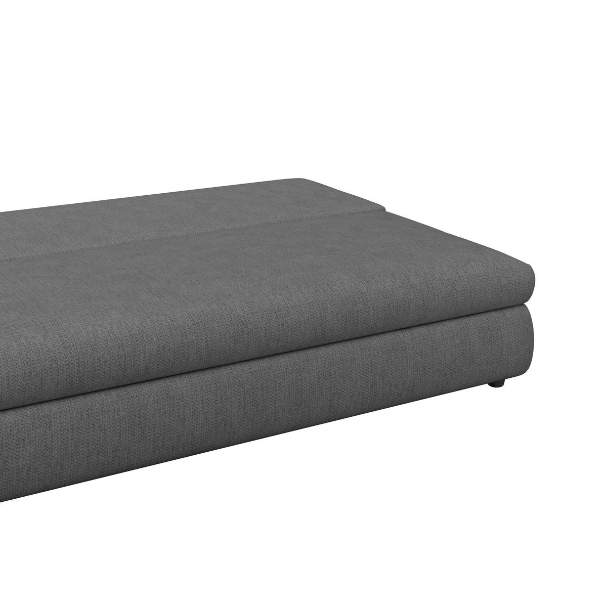 3-sitzer-sofa Mit Schlaffunktion Olso Dunkelgrau - Dunkelgrau/Schwarz, Trend, Holz/Kunststoff (205/72/100cm)