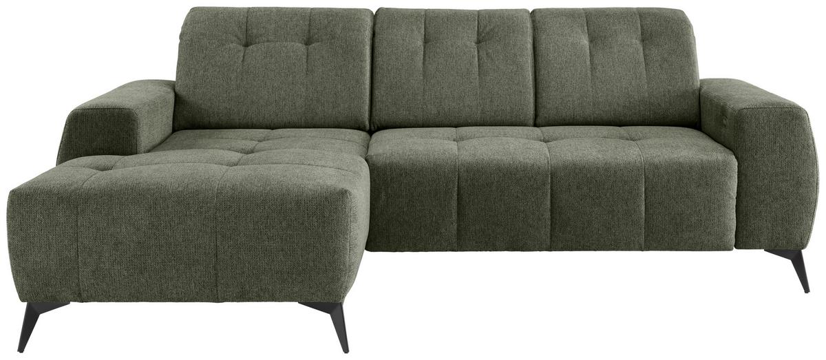 Ecksofa Sano, Grün S: 180x258 cm - Schwarz/Grün, MODERN, Textil (180/258cm) - Livetastic