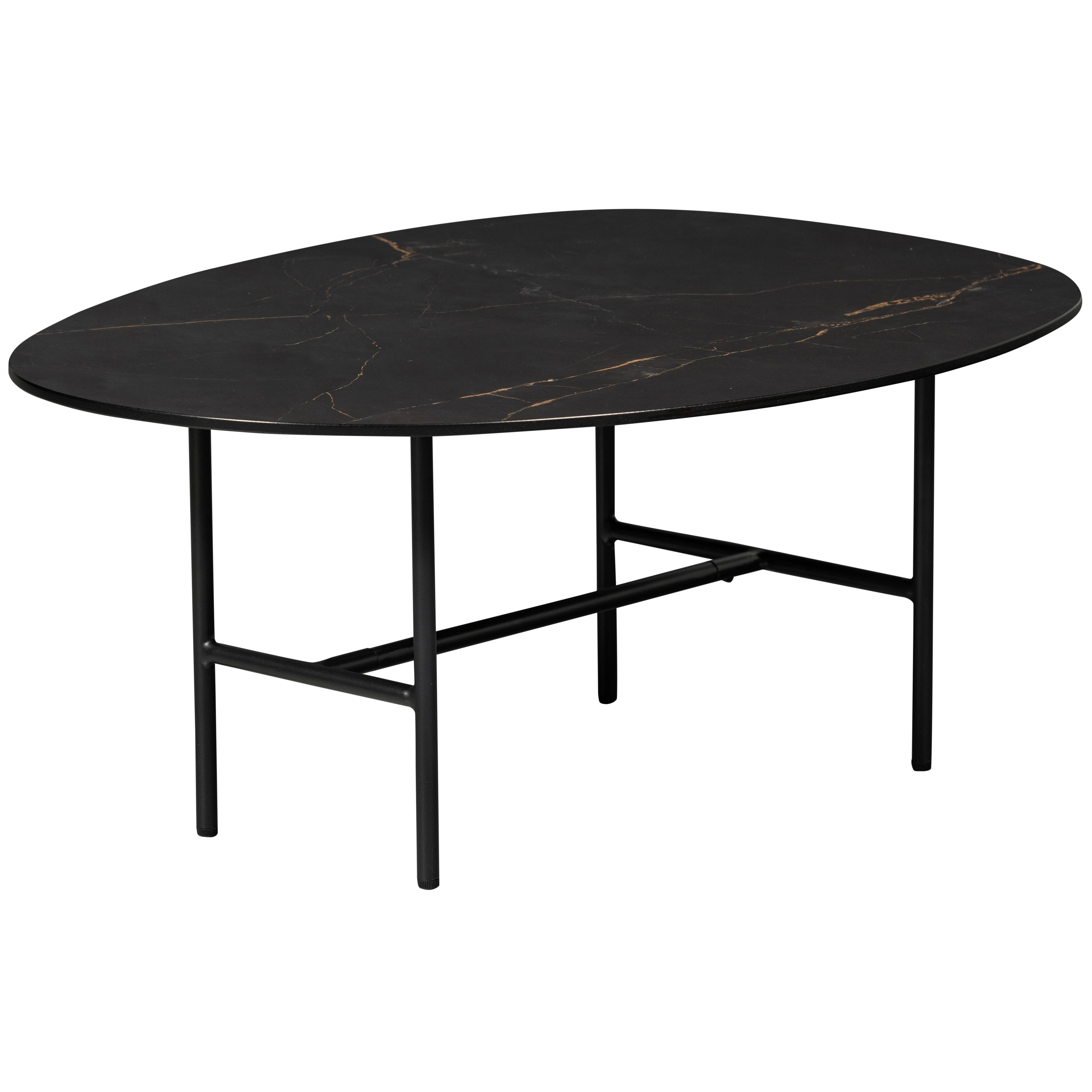 Couchtisch Vajen Schwarz L: 80 cm - Schwarz, Design, Keramik/Metall (80/60/34cm) - Livetastic