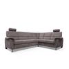 Sedačka MARSYLIA, pravá, šedohnědý velur, s relax.rohem - černá/barvy stříbra, Design, kov/dřevo (270/216cm) - MID.YOU
