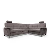 Sedačka MARSYLIA, pravá, šedohnědý velur, s relax.rohem - černá/barvy stříbra, Design, kov/dřevo (270/216cm) - MID.YOU