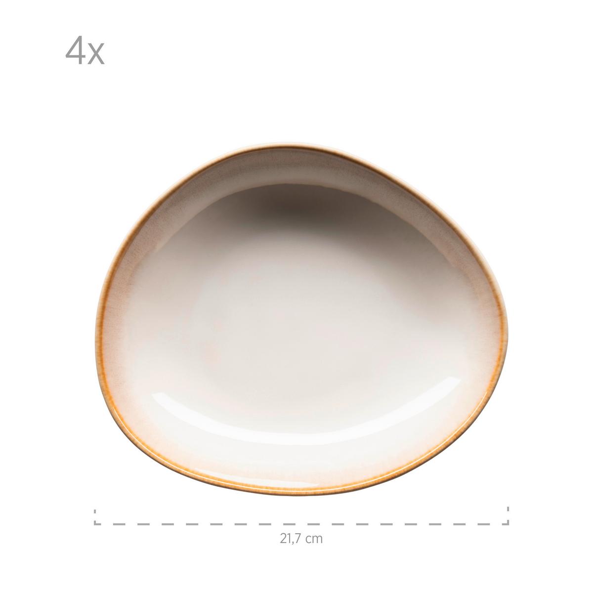 Kombiservice Weiß Beige 16-Teilig - Beige/Weiß, Basics, Keramik (39,5/34,8/35,5cm) - Mäser