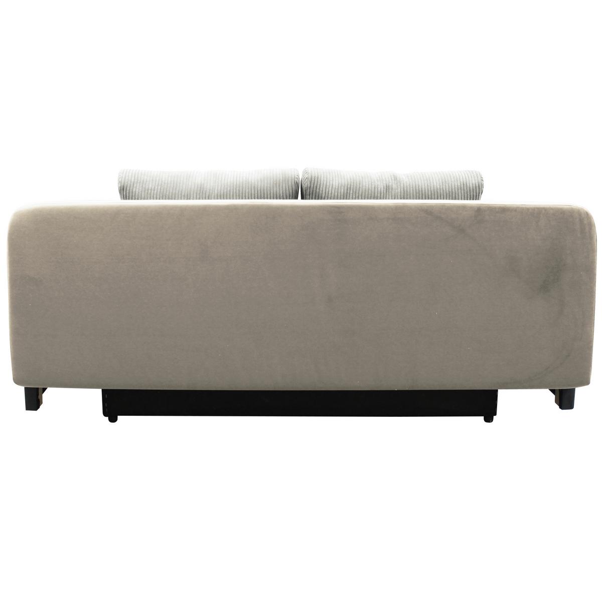 Schlafsofa Stella Creme B: 197 cm - Creme/Schwarz, Design, Textil (197/90/83cm) - MID.YOU