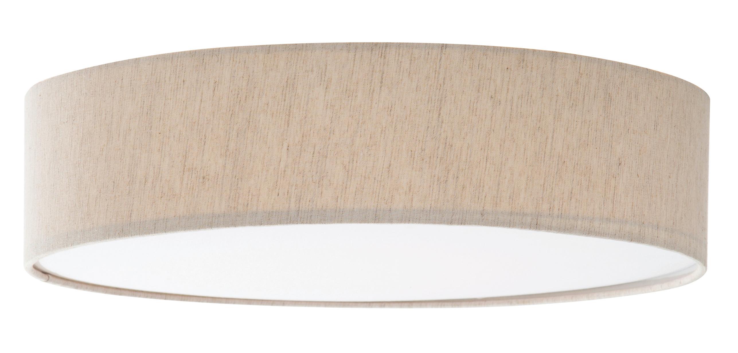 LED-DECKENLEUCHTE 60930119 CONNY - Beige/Weiß, KONVENTIONELL, Kunststoff/Textil (50/18cm)