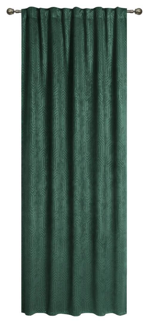 Vorhang mit Schlaufen und Band Bianca 140x245 cm Dunkelgrün - Dunkelgrün, ROMANTIK / LANDHAUS, Textil (140/245cm) - James Wood