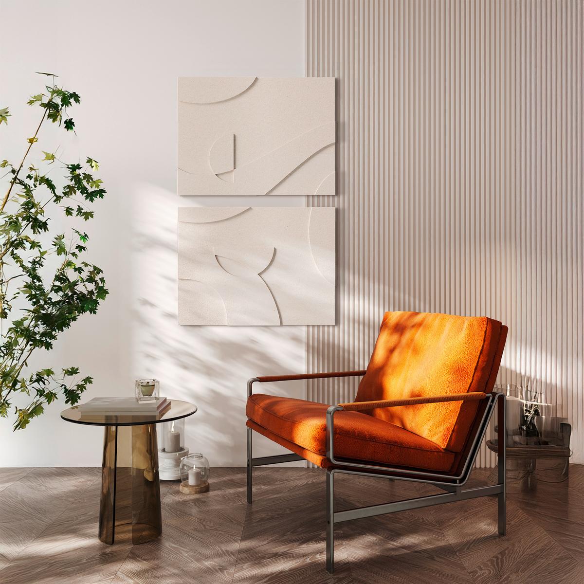 Akustický panel MILLA - béžová, textil (60/90cm) - Mömax