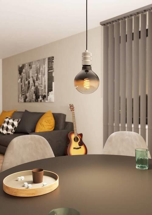 Hängeleuchte 43802*yorth - Silberfarben/Schwarz, Basics, Metall (5/150cm) - Eglo