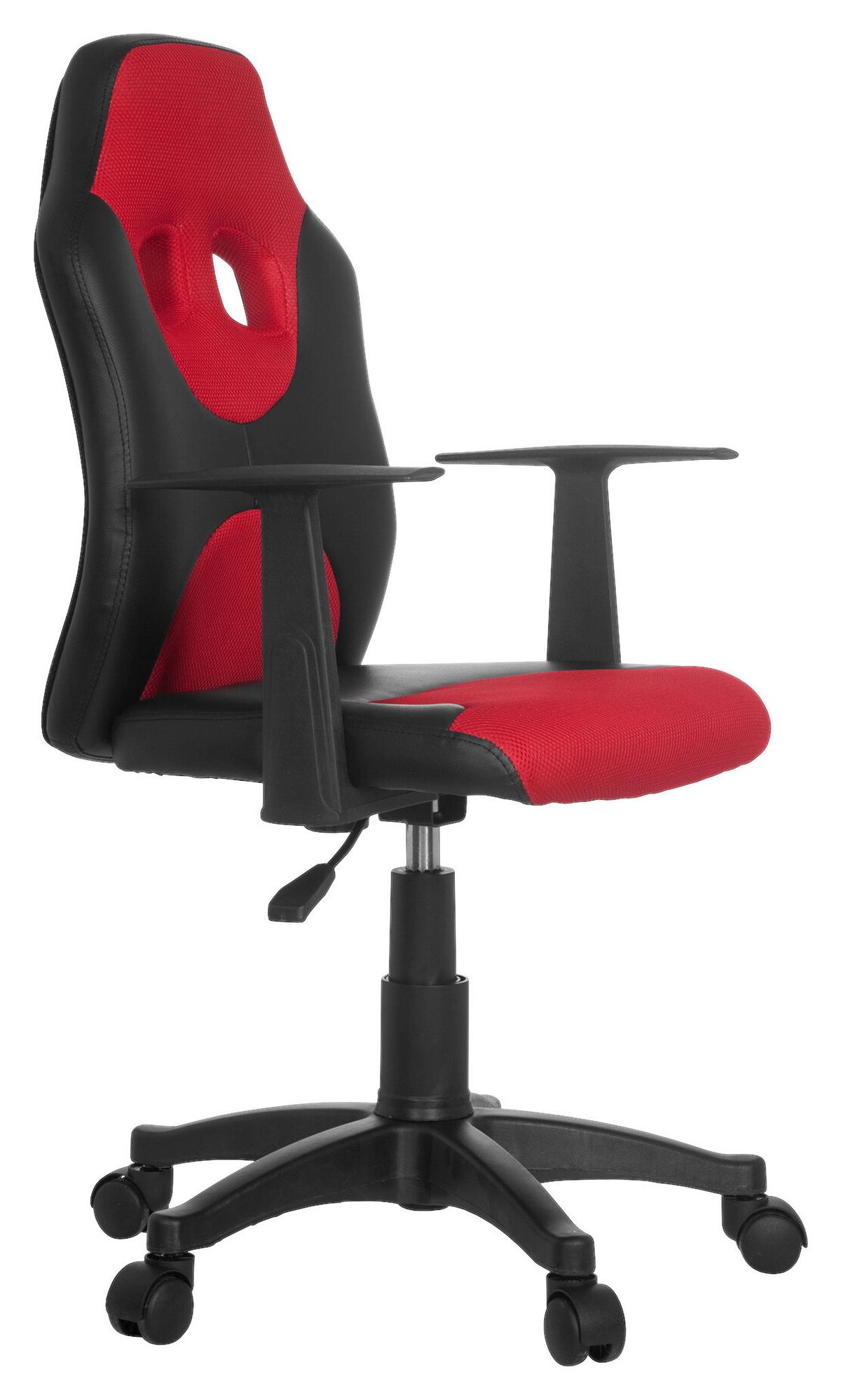 Jugenddrehstuhl Kid Racer Al Rot/Schwarz - Rot/Schwarz, Basics, Kunststoff (54/90-100/48cm) - MID.YOU