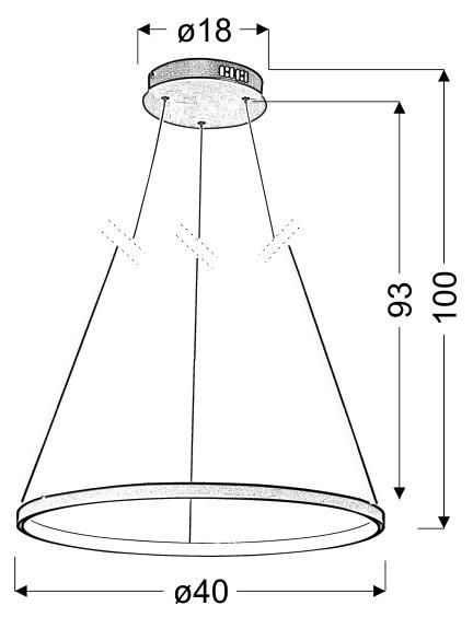LED-Pendelleuchte 31-76120 Lune - Goldfarben, Design, Metall (40/40/100cm)