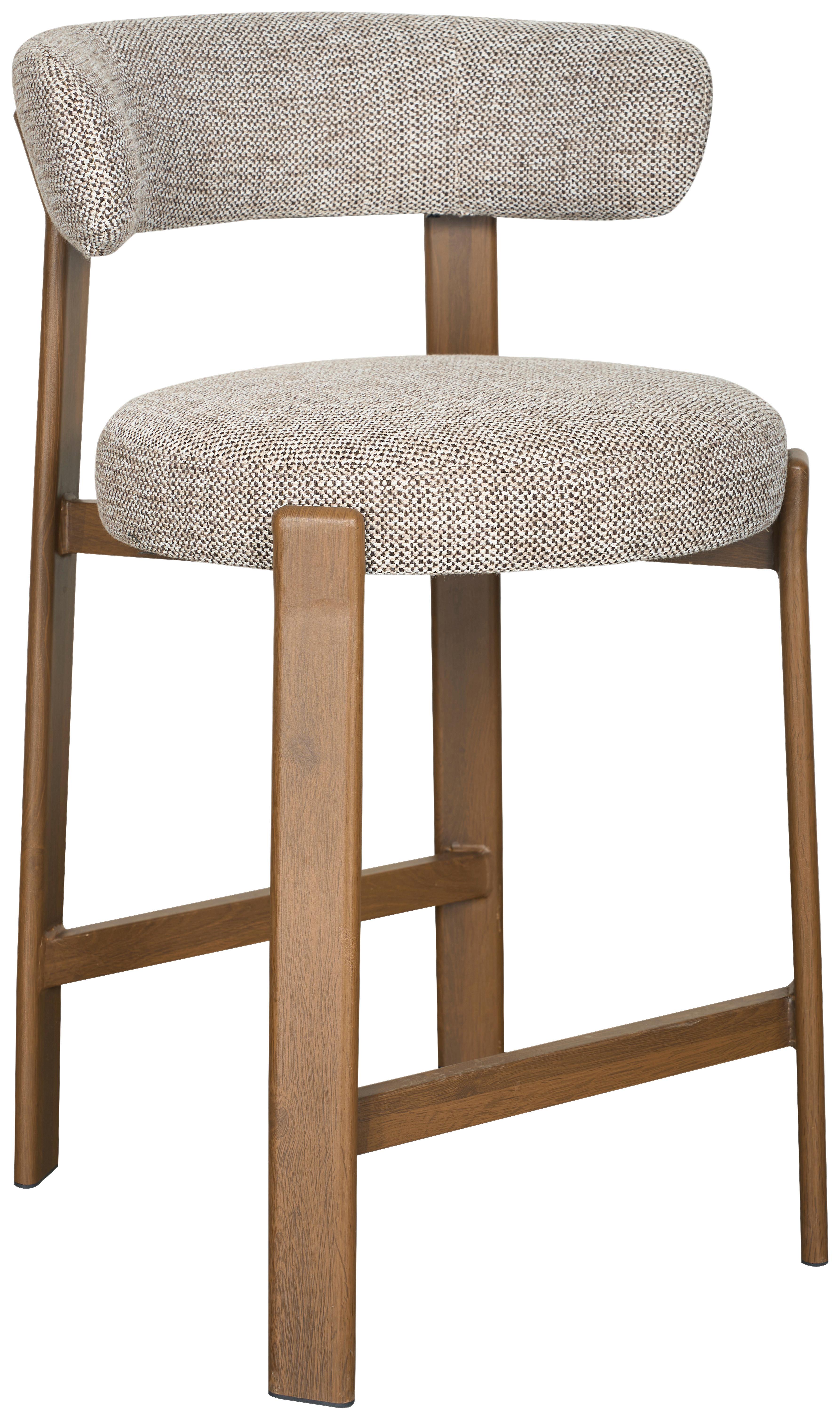 Barhocker Bilbao Braun B: 52 cm - Walnussfarben/Braun, MODERN, Textil/Metall (52/90,5/53,5cm) - Livetastic