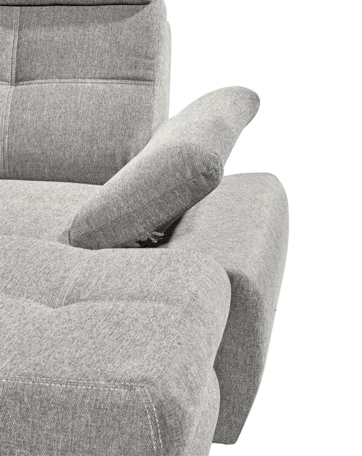 Sedací souprava ALBA U, levá, stříbrná, úl.prostor, lůžko - barvy stříbra, Moderní, textil/plast (233/349/177cm) - MID.YOU