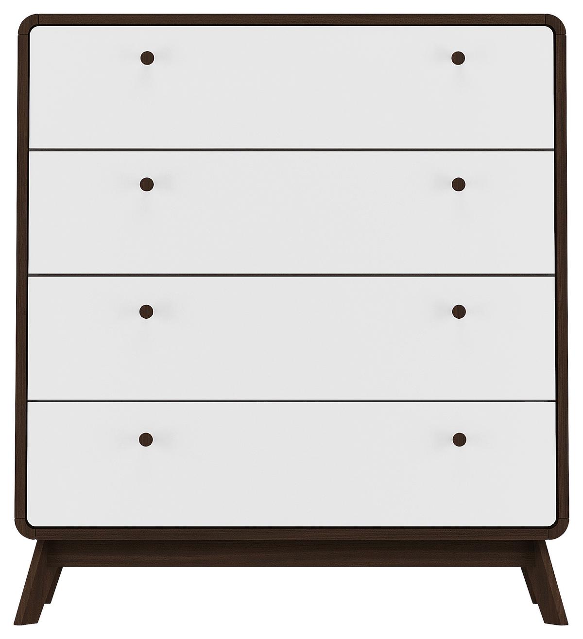 Kommode Cassie Weiß/Walnussfarben 80 cm - Walnussfarben/Weiß, Design, Holzwerkstoff (80/88/39cm) - MID.YOU