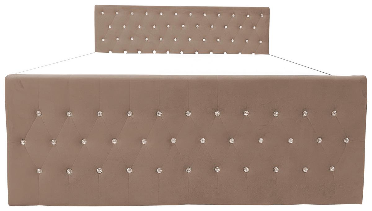 Boxspringbett Elza Beige, Lf: 180x200 cm - Beige, MODERN, Textil (180/200cm) - Livetastic