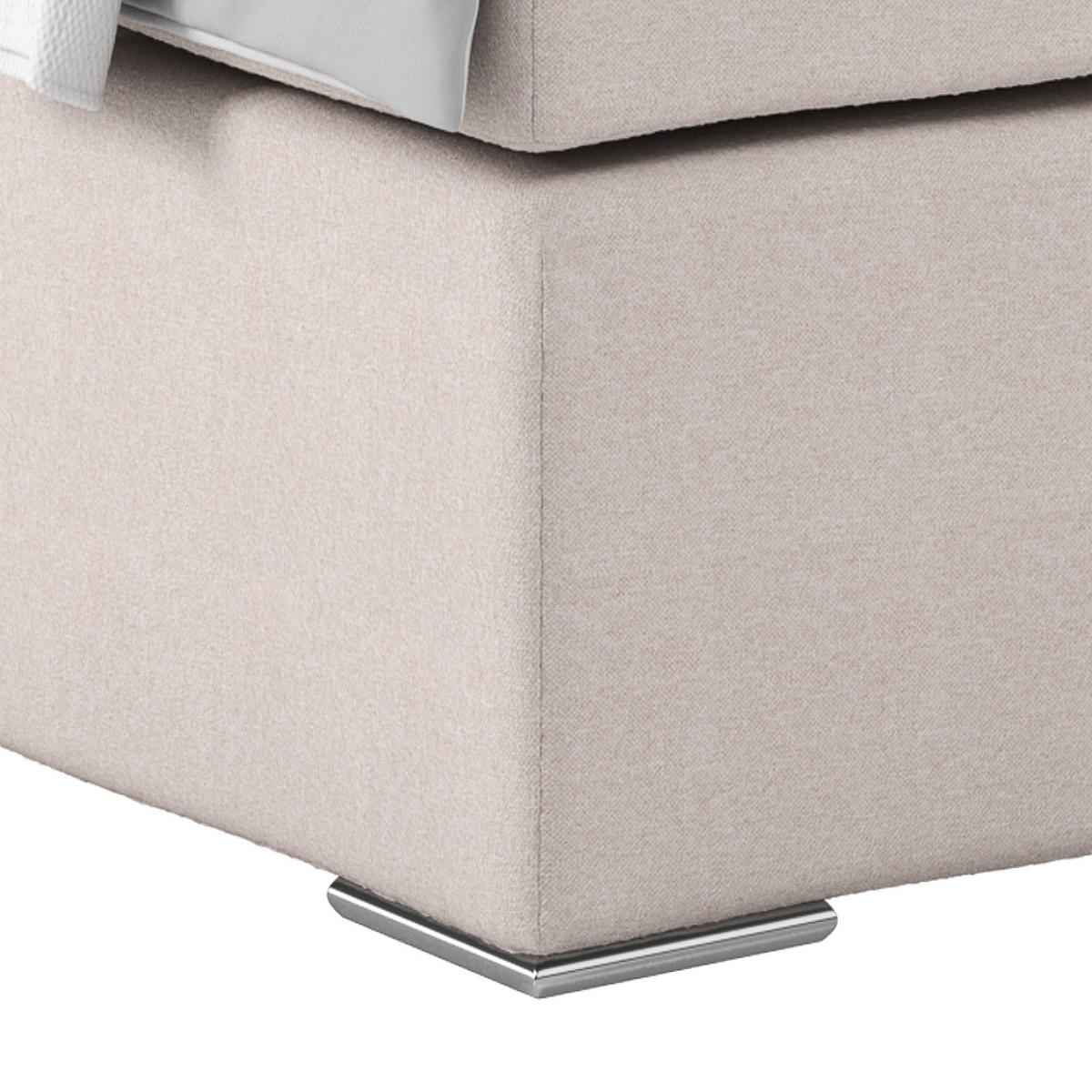 Posteľ Boxspring NERO PL: 140/200 cm, béžová - chrómová/béžová, Konventionell, kov/textil (140/200cm)