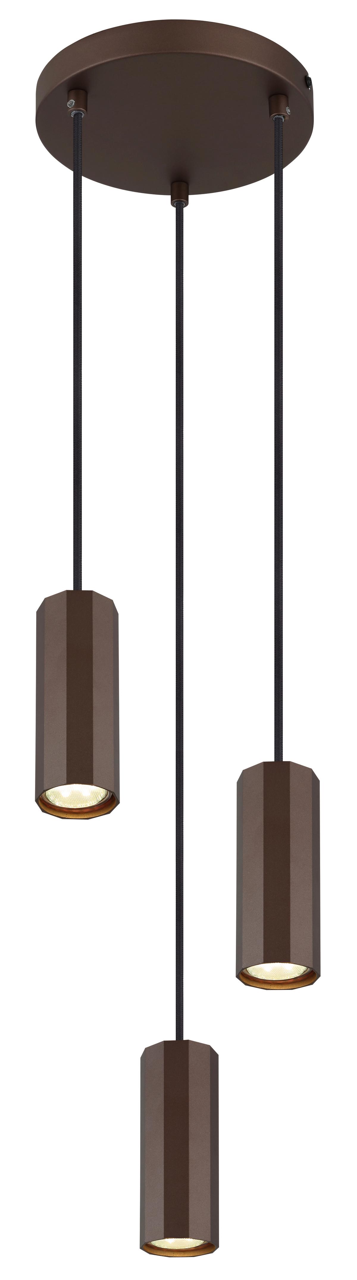 Hängeleuchte 57919-3h - Bronzefarben, Design, Metall (21/120cm) - Globo