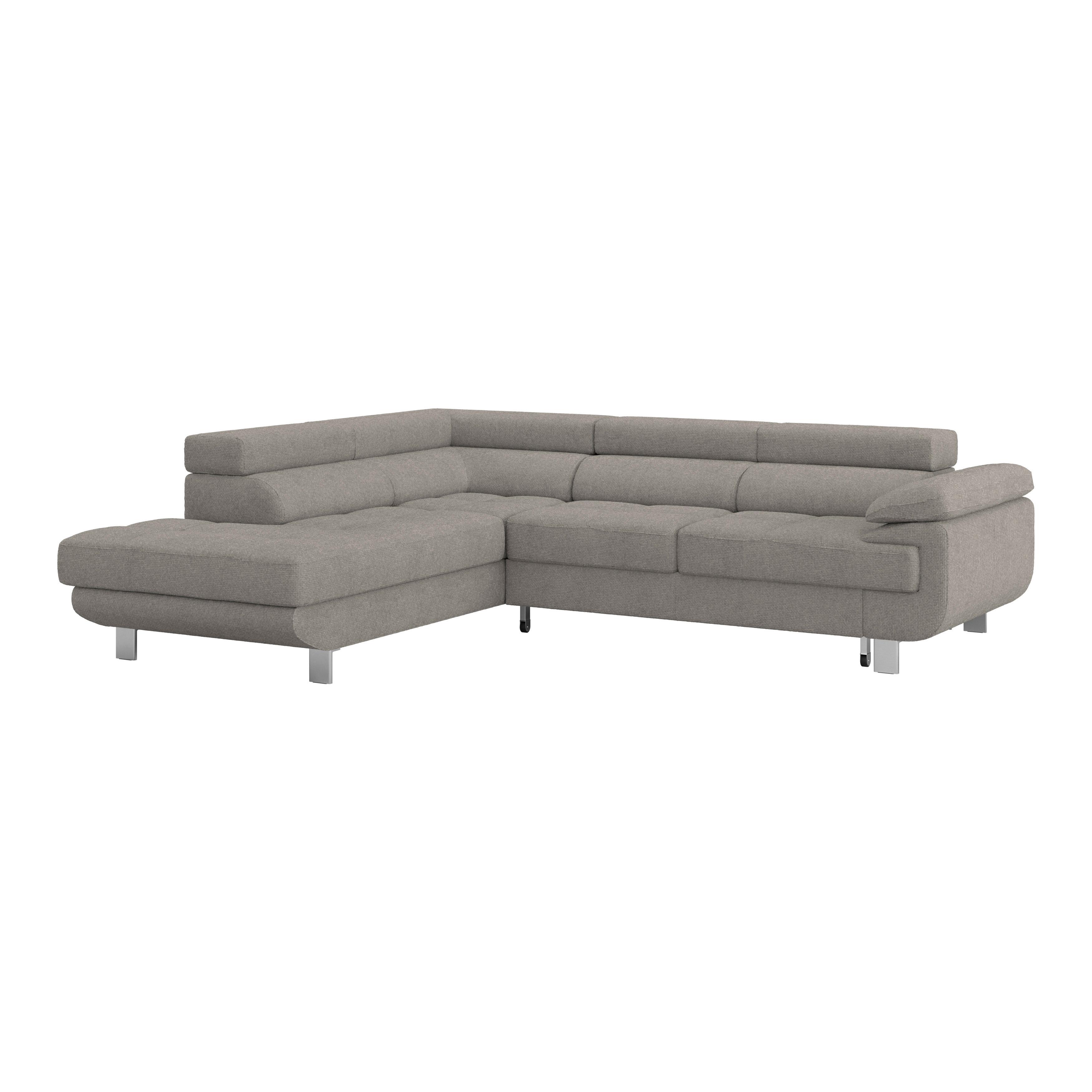Ecksofa Savona - Graubraun, MODERN, Textil (230/270cm) - Ondega
