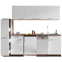 Küchenblock Oliver Singleküche 225 cm - Eichefarben/Weiß, Basics, Holzwerkstoff (225cm) - Respekta