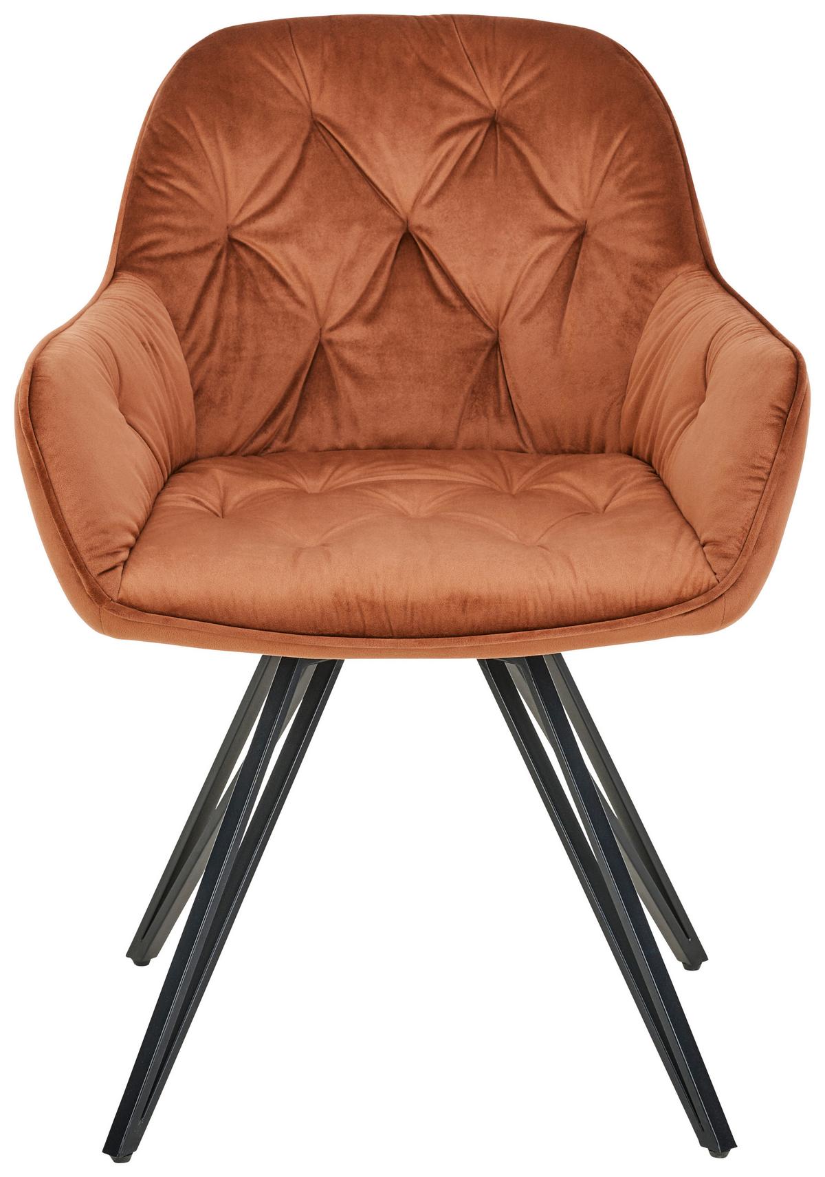 Armlehnstuhl Cardiff - Schwarz/Braun, LIFESTYLE, Holz/Textil (61/82/62cm) - Livetastic